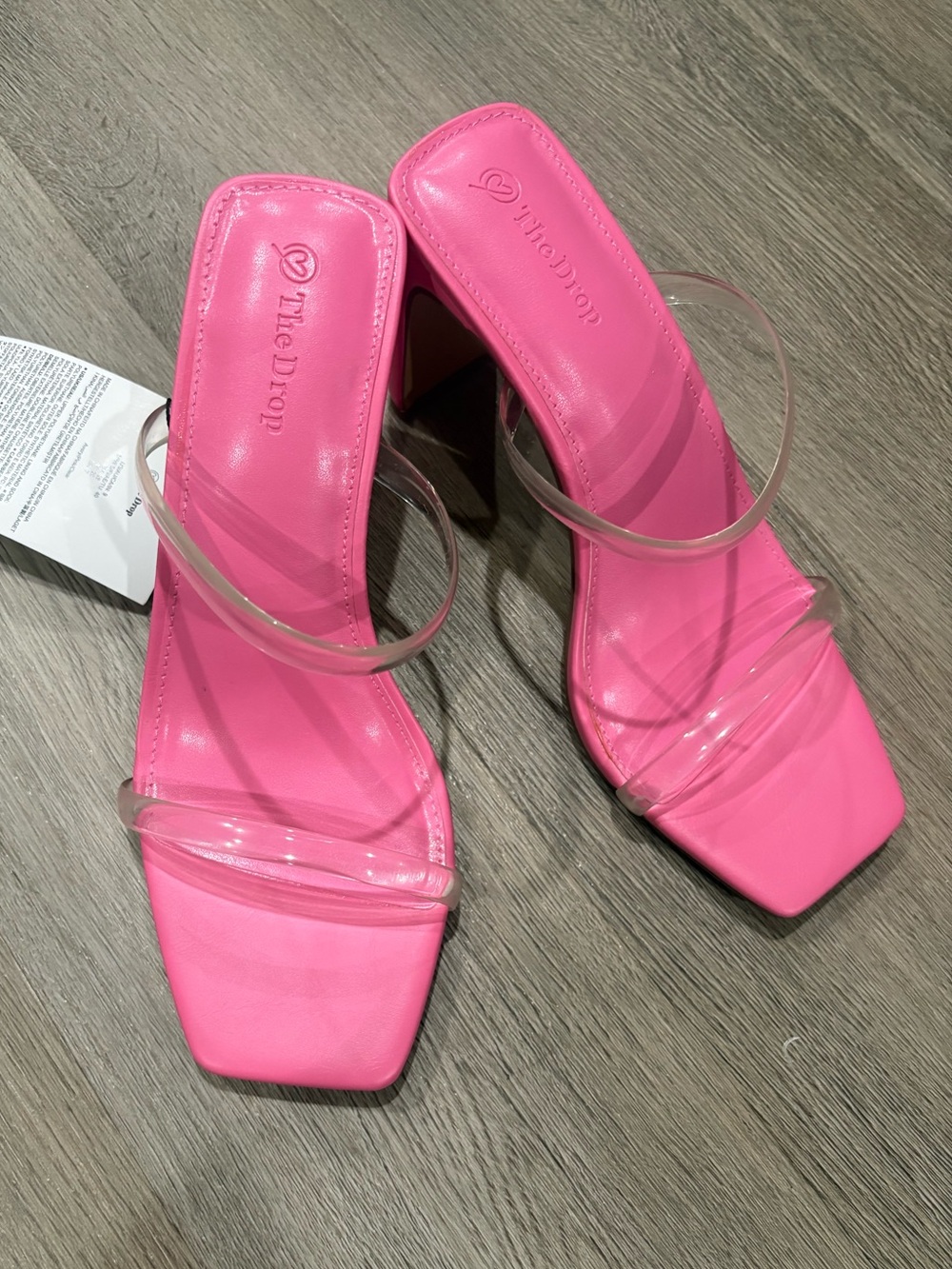 The Drop Women's Pink Avery Square Strappy High Heeled Sandal Size 9